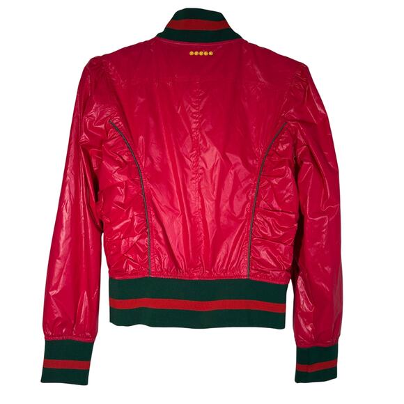 Coogi Women's L Red Nylon Embroidered Bomber Jacket Streetwear 90s - Picture 2 of 7